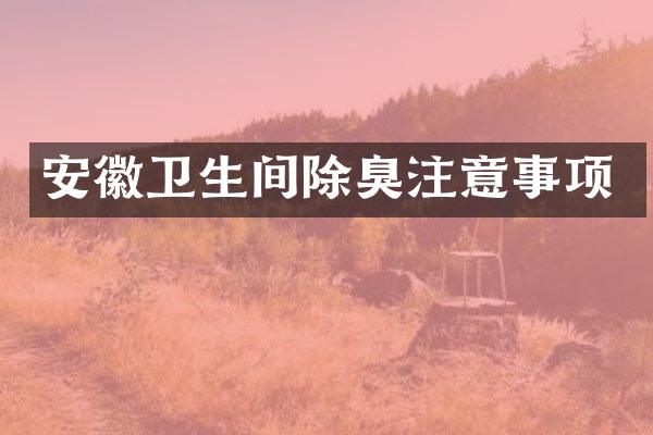 安徽卫生间除臭注意事项