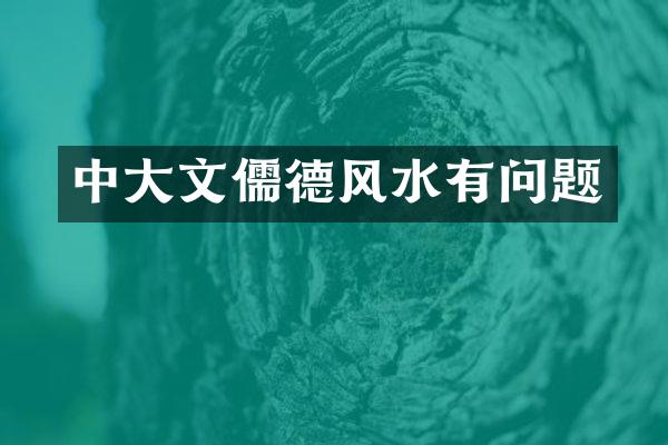 中大文儒德风水有问题