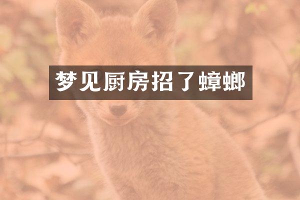 梦见厨房招了蟑螂