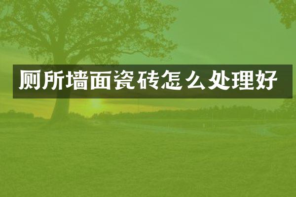 厕所墙面瓷砖怎么处理好