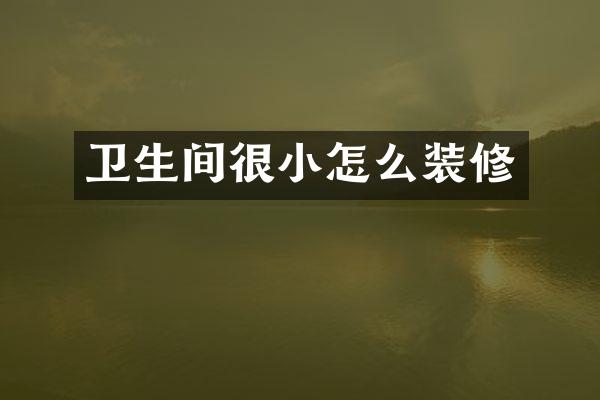 卫生间很小怎么装修