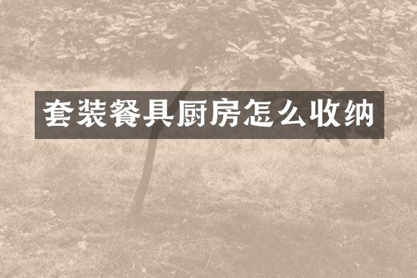 套装餐具厨房怎么收纳