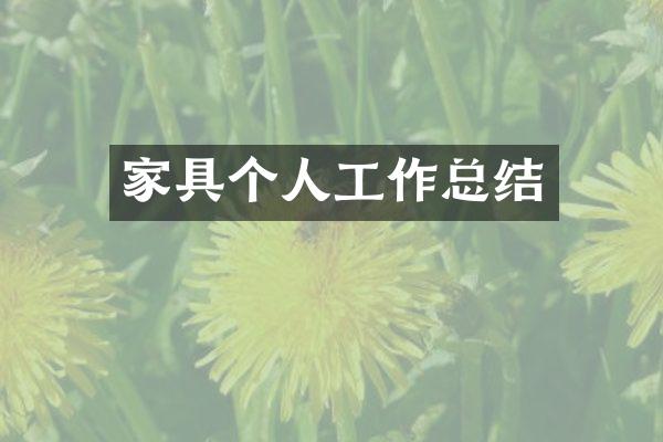 家具个人工作总结