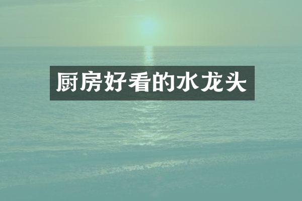 厨房好看的水龙头