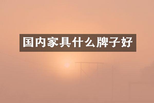 国内家具什么牌子好