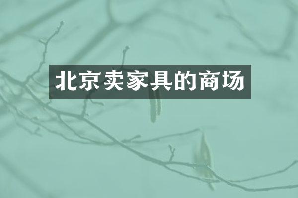 北京卖家具的商场