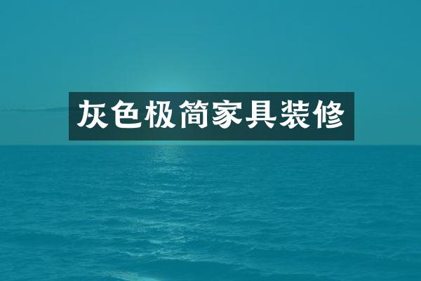 灰色极简家具装修