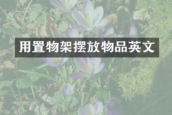 用置物架摆放物品英文