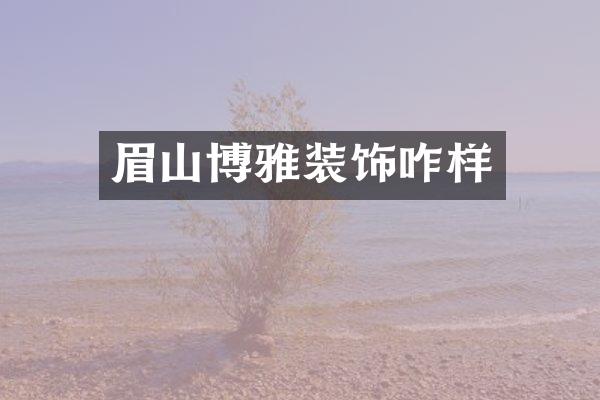 眉山博雅装饰咋样