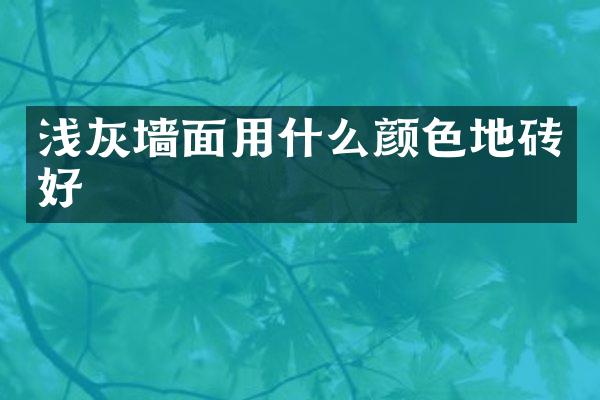 浅灰墙面用什么颜色地砖好