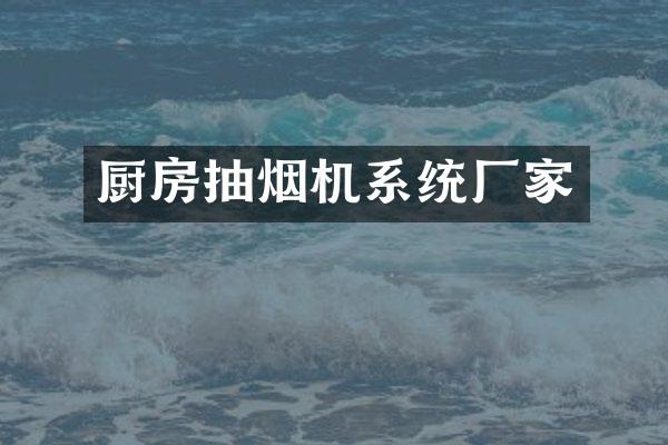 厨房抽烟机系统厂家