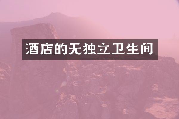 酒店的无独立卫生间