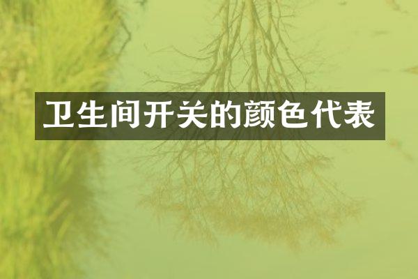 卫生间开关的颜色代表