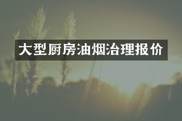大型厨房油烟治理报价