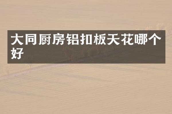 大同厨房铝扣板天花哪个好