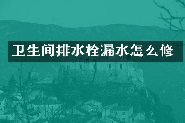 卫生间排水栓漏水怎么修