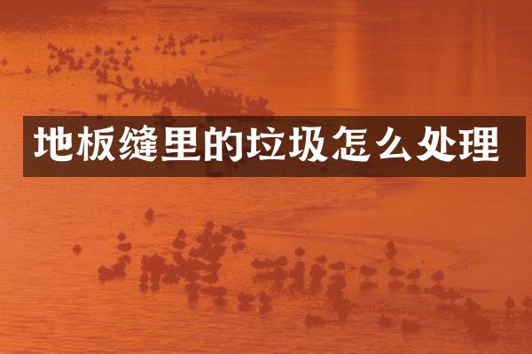 地板缝里的垃圾怎么处理