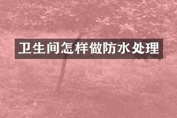 卫生间怎样做防水处理