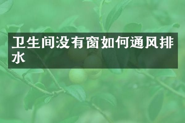 卫生间没有窗如何通风排水