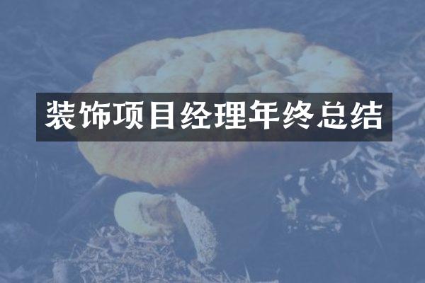 装饰项目经理年终总结