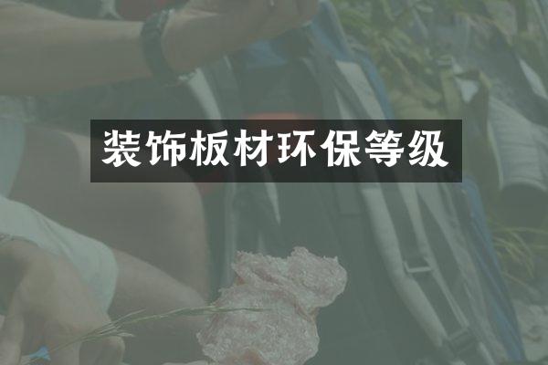 装饰板材环保等级