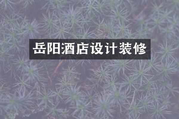 岳阳酒店设计装修