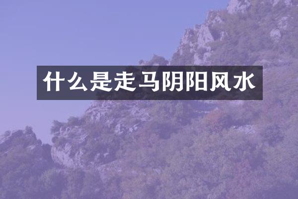 什么是走马阴阳风水