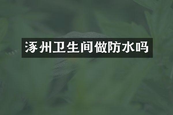涿州卫生间做防水吗