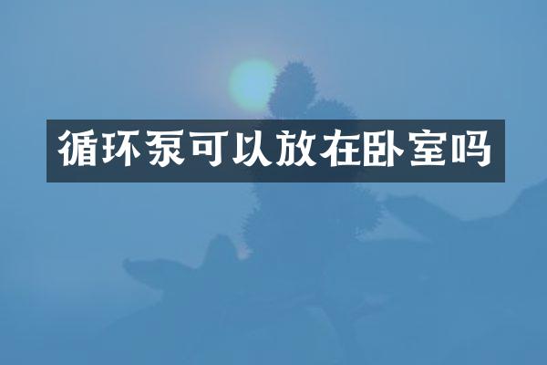 循环泵可以放在卧室吗