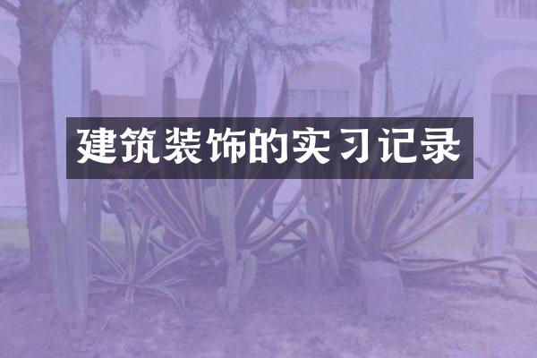 建筑装饰的实习记录