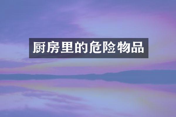 厨房里的危险物品
