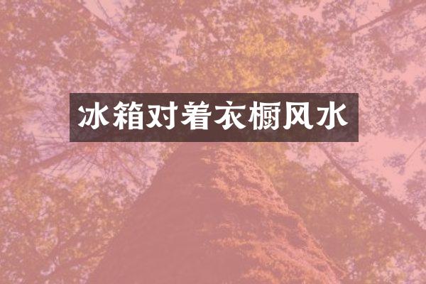 冰箱对着衣橱风水