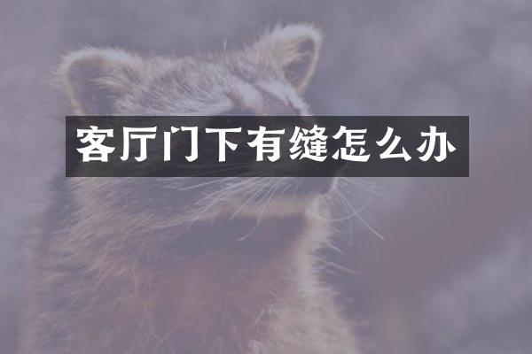 客厅门下有缝怎么办
