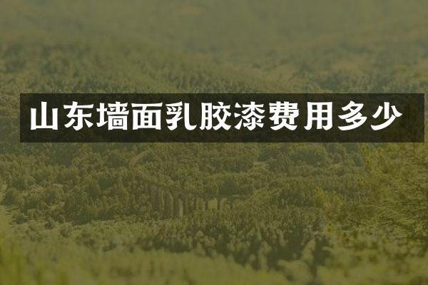 山东墙面乳胶漆费用多少
