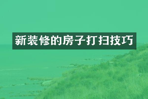 新装修的房子打扫技巧