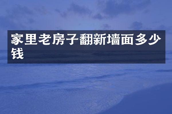 家里老房子翻新墙面多少钱