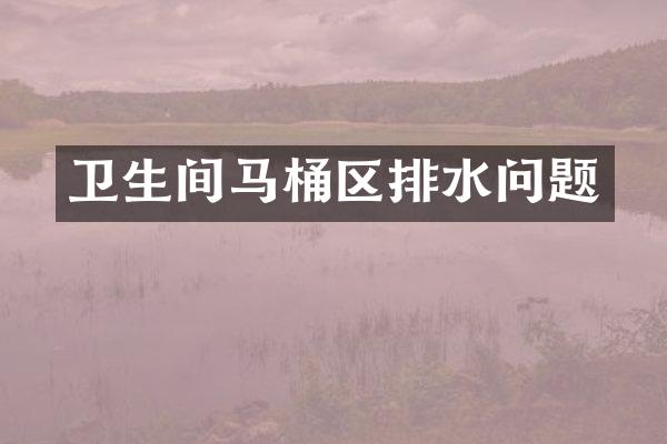 卫生间马桶区排水问题
