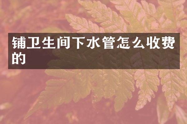 铺卫生间下水管怎么收费的