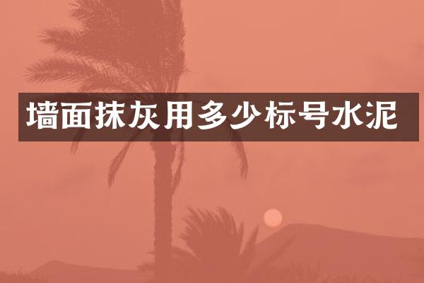 墙面抹灰用多少标号水泥