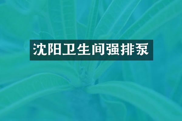 沈阳卫生间强排泵