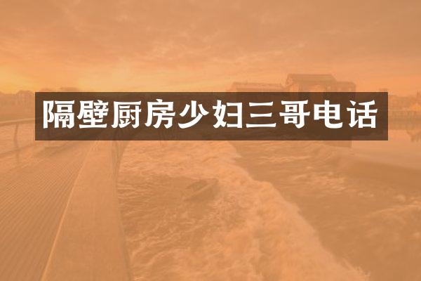 隔壁厨房少妇三哥电话