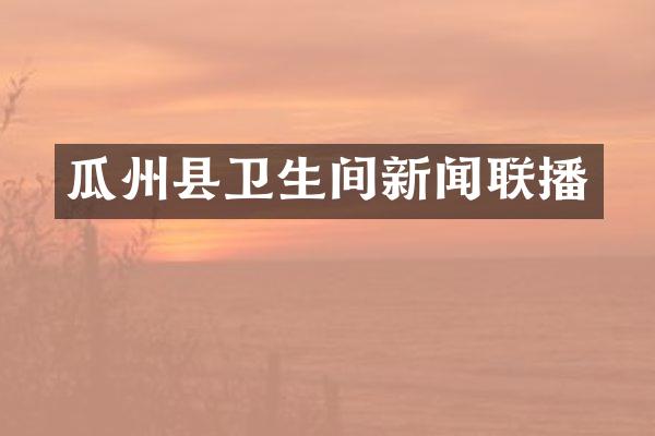 瓜州县卫生间新闻联播