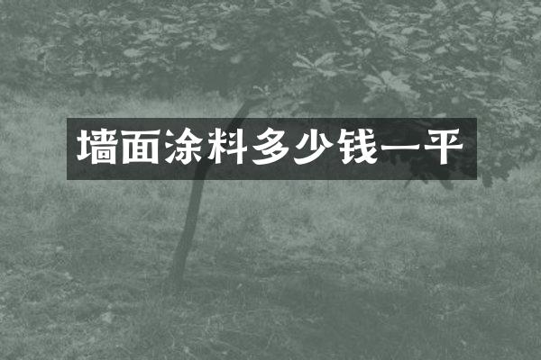 墙面涂料多少钱一平