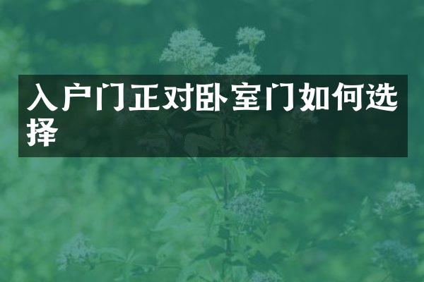 入户门正对卧室门如何选择