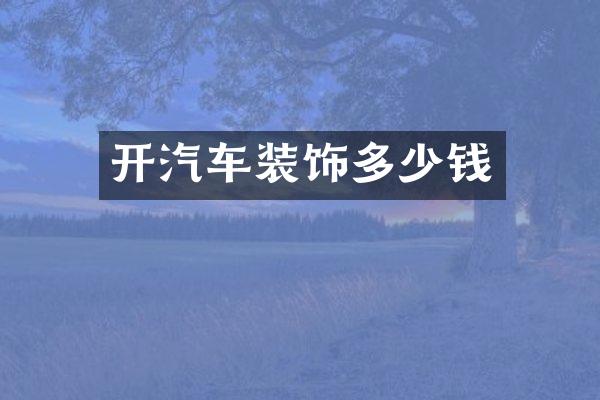 开汽车装饰多少钱