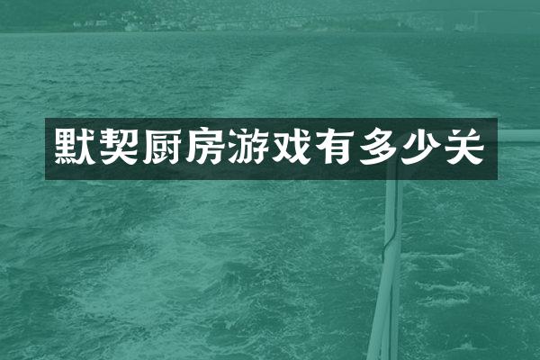 默契厨房游戏有多少关