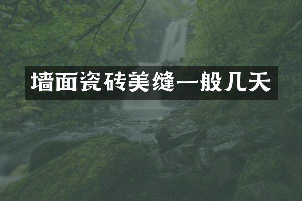 墙面瓷砖美缝一般几天