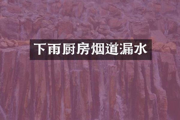 下雨厨房烟道漏水