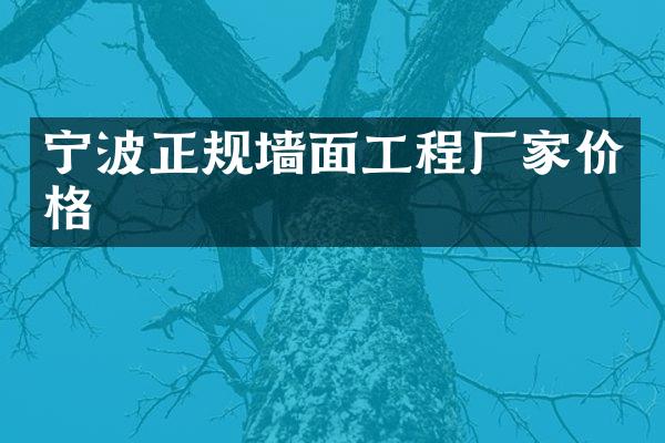 宁波正规墙面工程厂家价格
