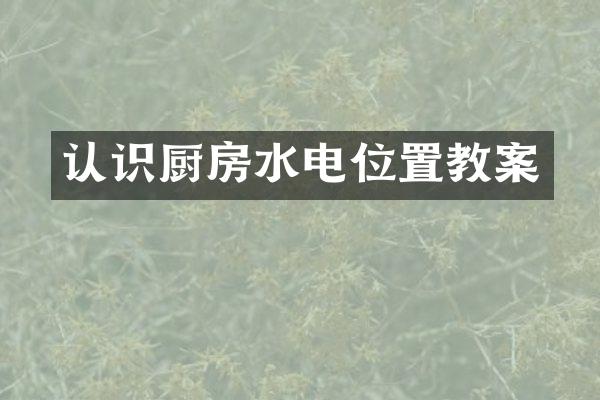 认识厨房水电位置教案